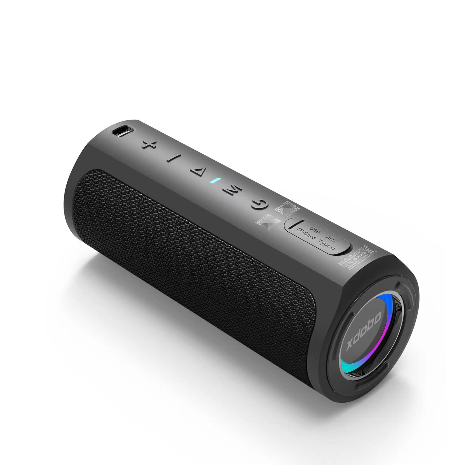 xdobo Bluetoothスピーカー ワイヤレススピーカー 最大50Ｗ出力 ２４時間再生 コンパクト デュアルパッシブラジエーター 重低音DSP技術搭載 横置き 縦置き 内蔵マイク 防水 IPX7