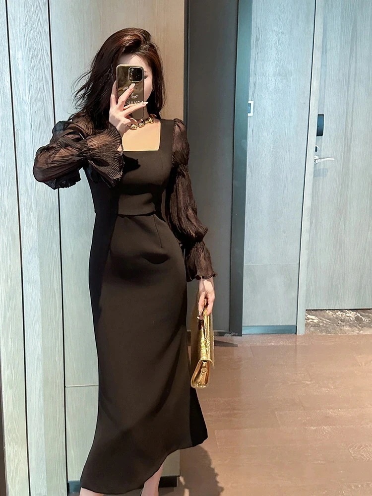 2025 春 ワンピース 花嫁ロングブライズメイド グレー お揃い フォーマル 体型カバー Vネック 母親 結婚式 ドレス パーティードレス お呼ばれ 披露宴