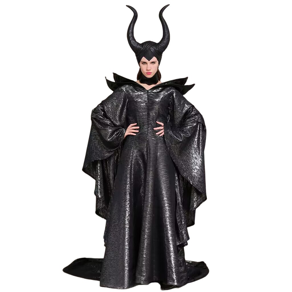 マレフィセント 黒魔女 ハロウィン 大人コスチューム ローブ 悪魔 コスプレ 女性