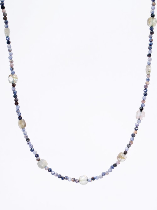 【HARANG】 HR 53N_Blue Sapphire Labradorite Beads Necklace 正規品