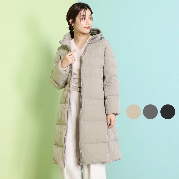 ダウンコート レディース ロング ストレッチ生地 フード付き きれいめ アウター 上着 冬 ロングコート ジャケット カジュアル 中綿 普段使い 防寒 母の日 ギフト プレゼント 6F (080002