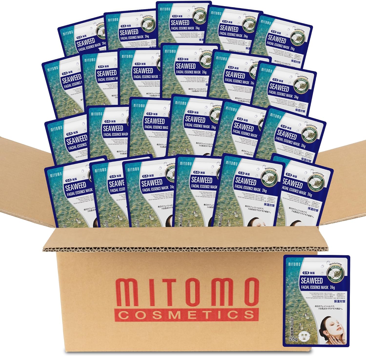 日本製 海藻 艶やかな肌の維持 シートマスク/800枚x1セット＝800枚/美容液/スキンケア 潤いマスクパック[MTSS00516-C-5x080]