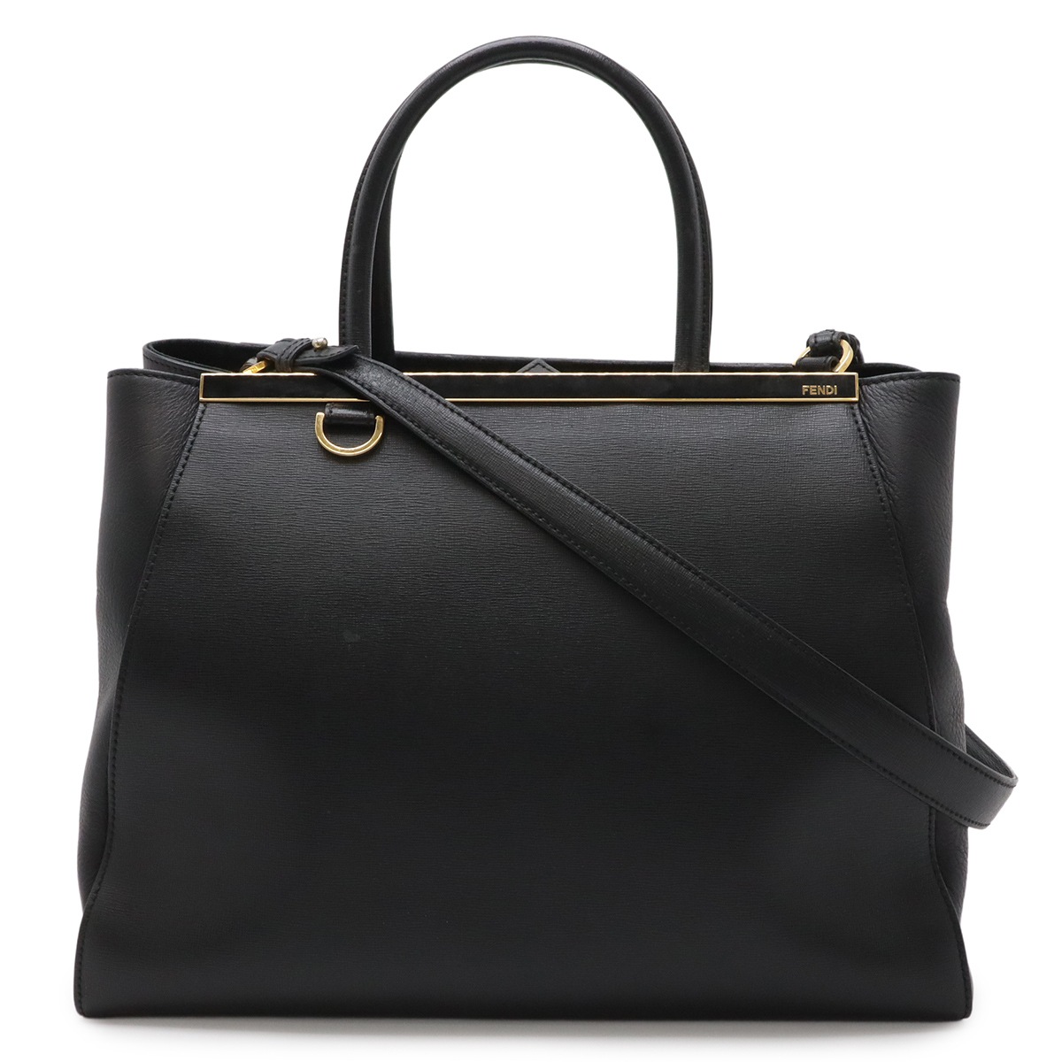2JOURS トゥージュール ハンドバッグ 2WAY ショルダーバッグ セミショルダー レザー ブラック 黒 ゴールド金具 8BH25