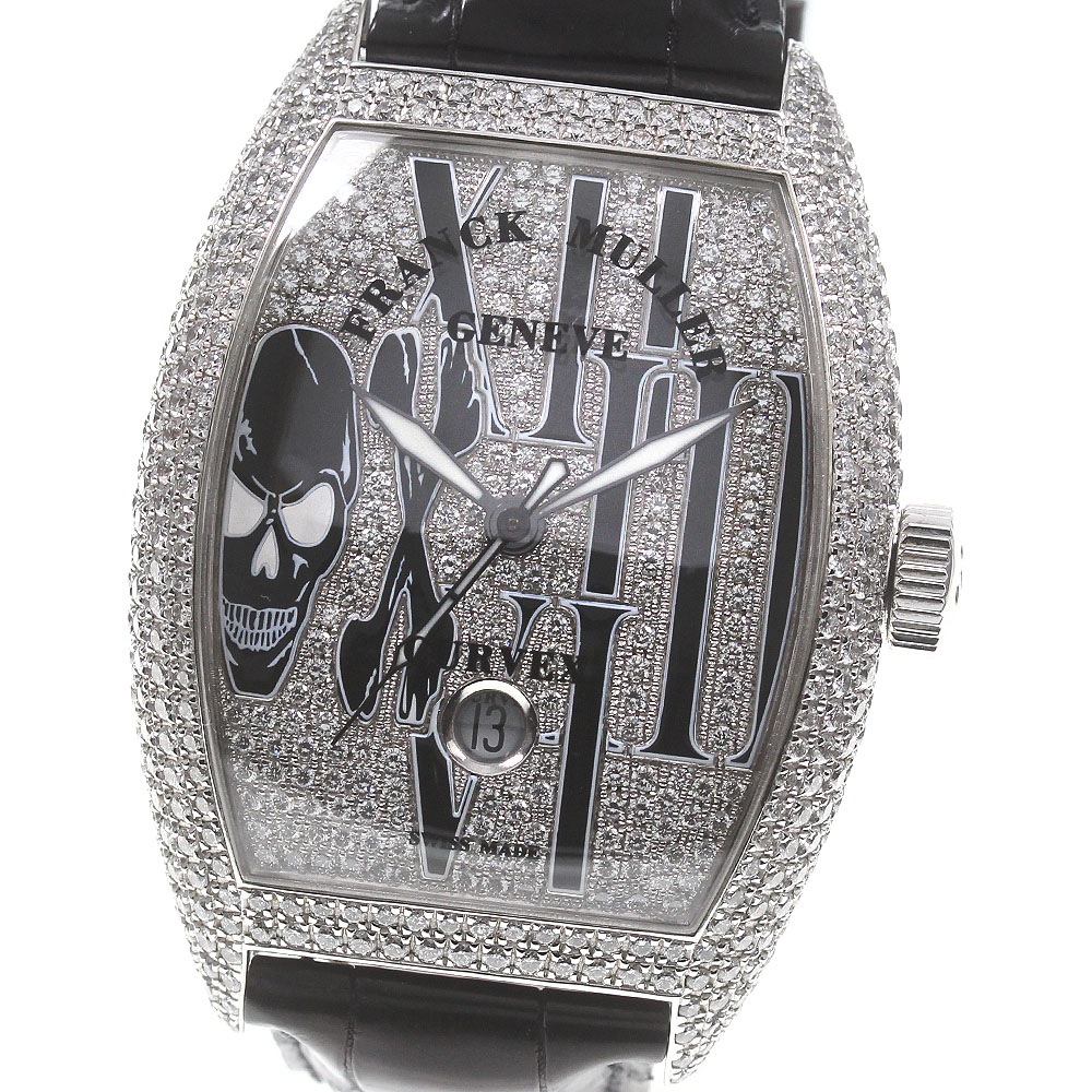 フランクミュラー 8880SCDTGOTHDCD トノー カーベックス ゴシック・アロンジェ K18WG ダイヤ メンズ 箱・保証書付き_715612【中古】