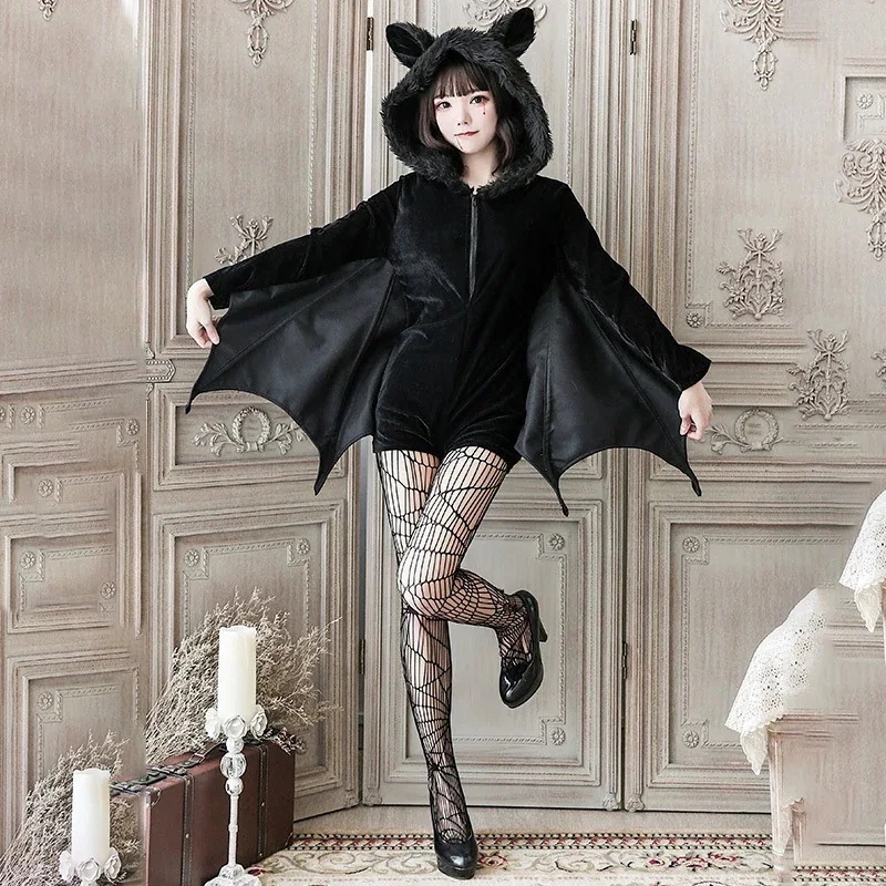 ハロウインコスプレ黒悪ホラー吸血鬼バット悪魔コスチュームロールプレイ吸血鬼女王コスチューム