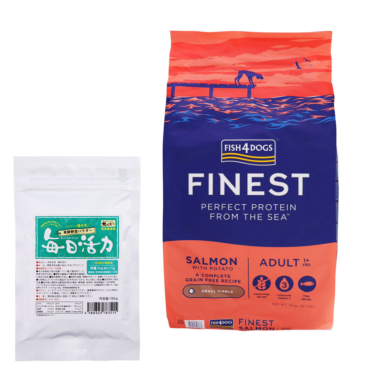 ファイネスト サーモン 小粒 12kg【犬好生活ペット酵素 毎日活力 100g】