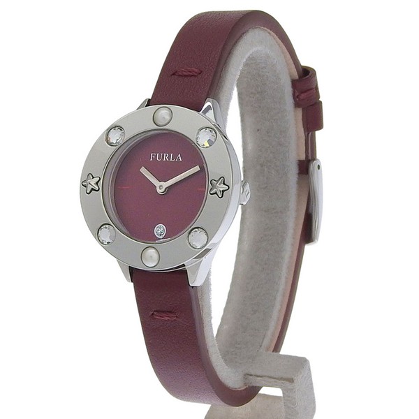 フルラ 腕時計 レディース SS×レザー レッド CLUB 26mm R4251109528 FURLA