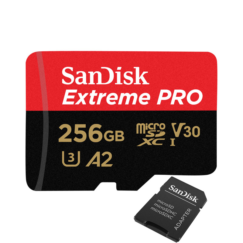 microSDXCカード 256GB V30 A2 R:200MB/s W:140MB/s UHS-I U3 Class10 SD変換アダプター付 海外パッケージ