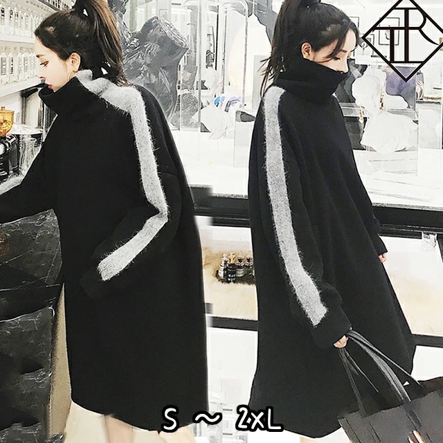 【即納】ワンピース レディース ニットワンピース 秋冬 ロングワンピース 長袖 秋 ニット ワンピース 大きいサイズ ワンピース ひざ丈 タートルネック 大人可愛い かわいい おしゃれ スウェット