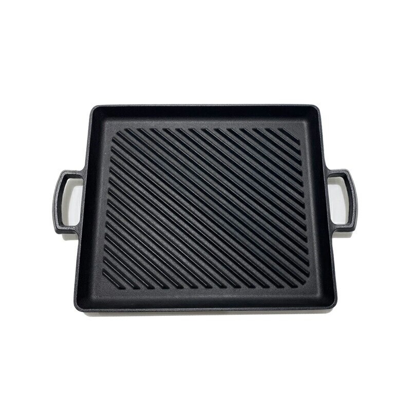 【正規品】岩鋳 南部鉄器 オイルプレートグリル /日本製 国産品 角型 スクエア 四角形 グリルパン 鋳物 鉄製品 ヘルシー ステーキ用 ハンバーグ用 焼肉用 鉄分補給 健康 アウトドア キャンプ
