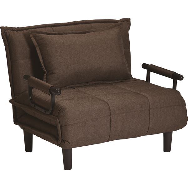 ソファ ソファベッド 折り畳み ファブリック 幅約100cm BR ブラウン