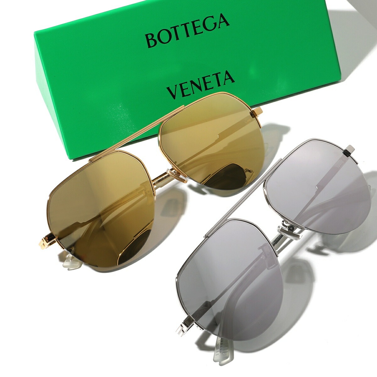 BOTTEGA VENETA ボッテガヴェネタ サングラス BV1150S レディース ティアドロップ型 メガネ ロゴ アイウェア カラー2色