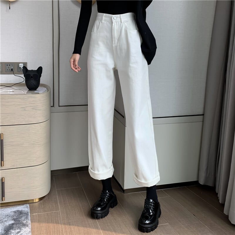 ボトムス ハイウエスト デニム パンツ ワイドレッグ ストレート シンプル スリム ジーンズ メンズライク かわいい 大人可愛い きれいめ シンプル カジュアル 大人 上品 おしゃれ お洒落 5,113円