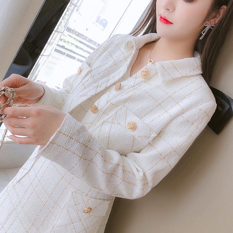 ワンピース ツーピース スーツ チャック柄 2点セット レディース 新作 ハイエンド 気質