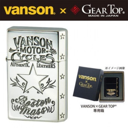 オイルライター vanson×GEAR TOP V-GT-07 スターデザイン シルバー