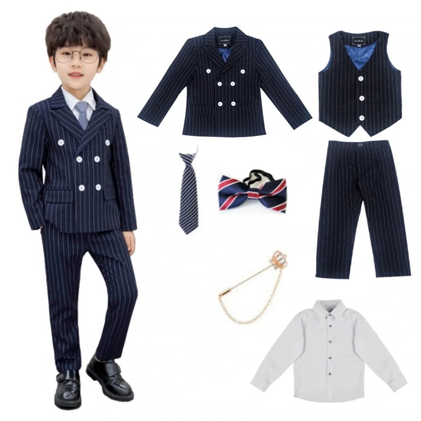 7点セット 子供 スーツ キッズ こども 男子 子供服 フォーマル 上下セット 七五三 入学式 卒業式 結婚式 おしゃれ タキシード キッズ 入学式 卒園式 フォーマルスーツ 子供服フォ