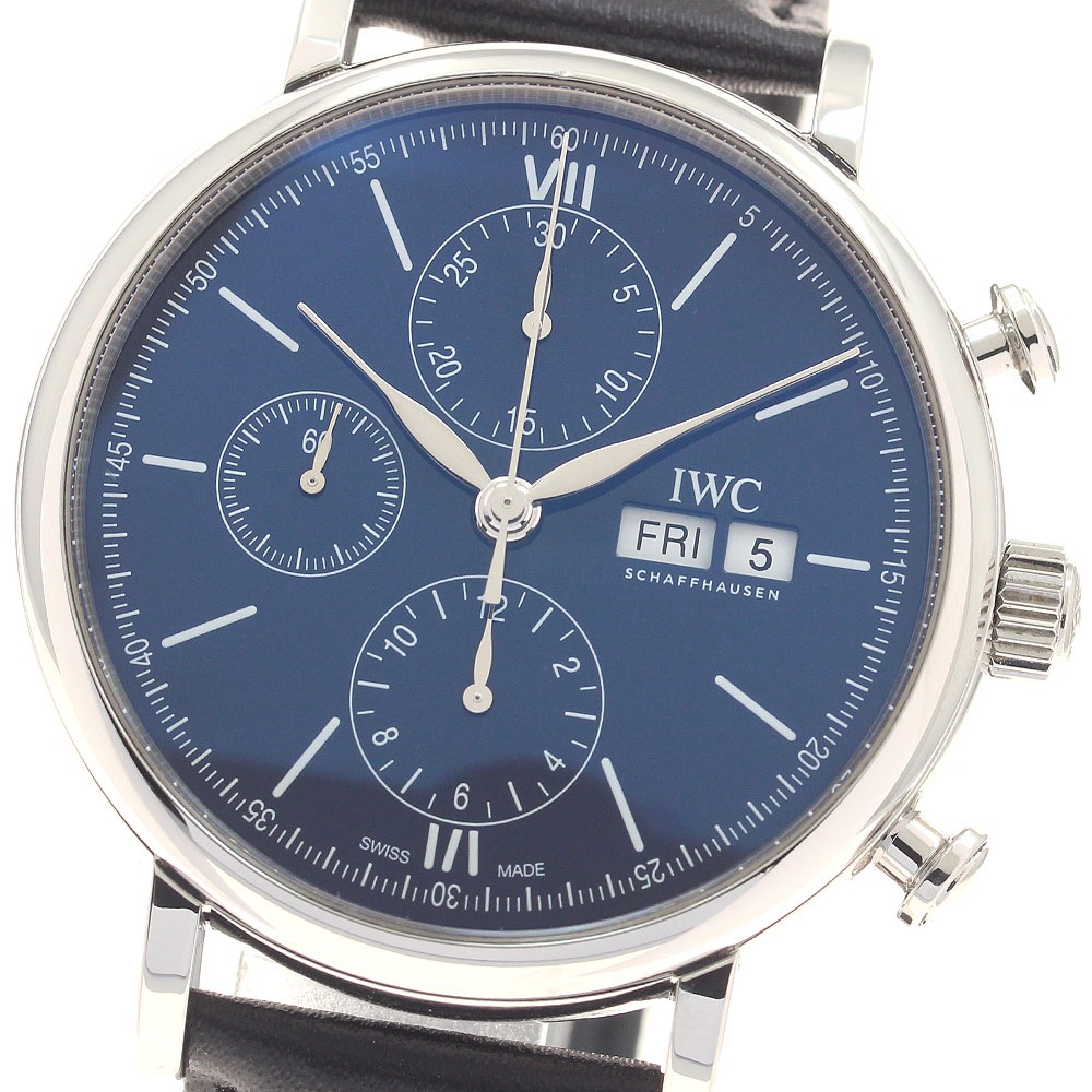 IWC IWC SCHAFFHAUSEN IW391023 ポートフィノ 150イヤーズ クロノグラフ デイデイト 自動巻き メンズ _960126【中古】