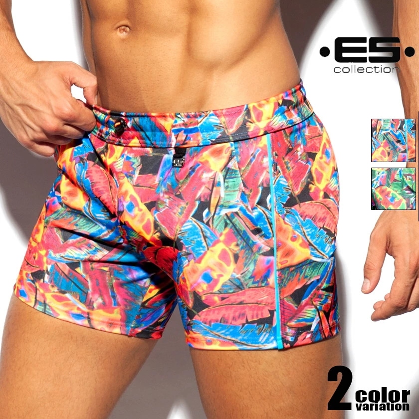 EScollection/イーエスコレクション FLORAL SHORT フロントポケット構造 花柄 フラワー トロピカル ショートパンツ　短パン　メンズ　ボトムス　ファッション　部屋着　ジムウェ