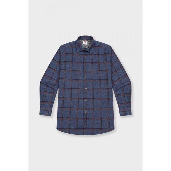 AK平沢店シャツウィンドウチェックノーマルフィットシャツネイビー