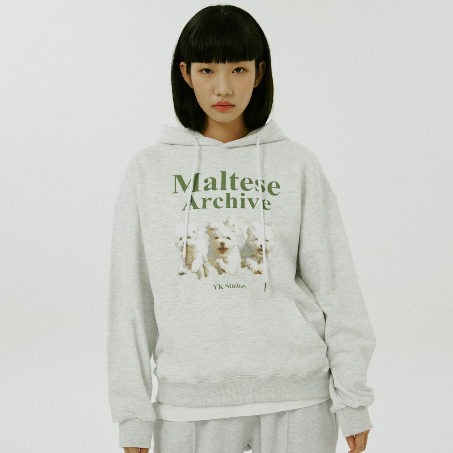 Maltese archive hood MELANGE WHITE 8,075円