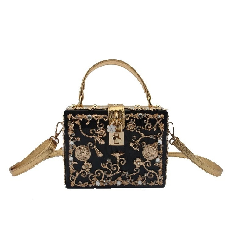 アクリルディナーバッグ空の金属彫刻をちりばめたダイヤモンドバッグショルダー斜めがけレディースバッグ 母の日 母の日-0005217