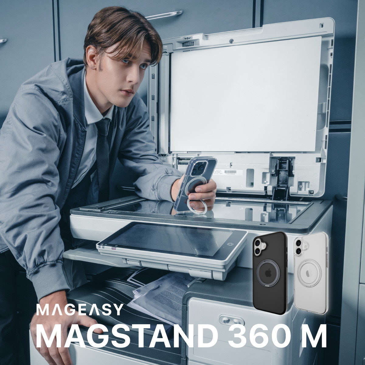 iPhone 16 対応 ケース クリア MagSafe 対応 スタンド リング付き 耐衝撃 MIL規格 スマホケース マグセーフ リング スマホカバー MagStand 360 M