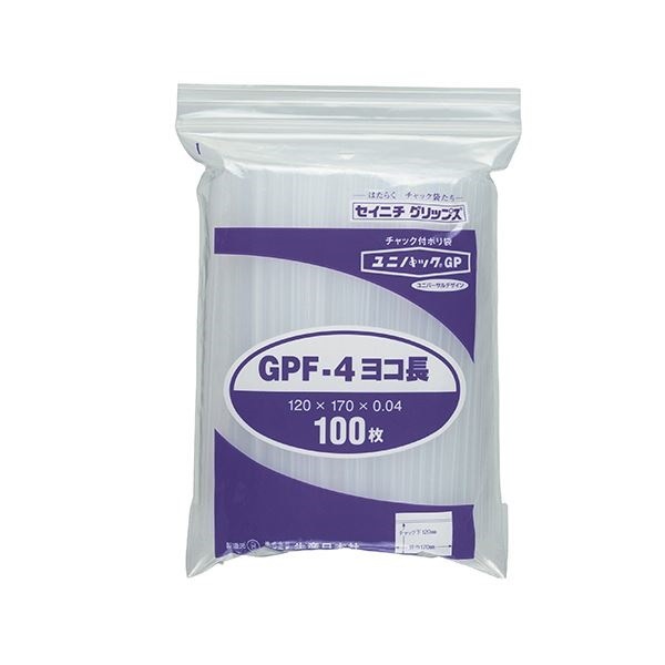 （まとめ） セイニチ ユニパックGP ヨコ長タイプヨコ170タテ120厚み0.04mm GPF-4ヨコナガ 1パック（100枚） 10セット