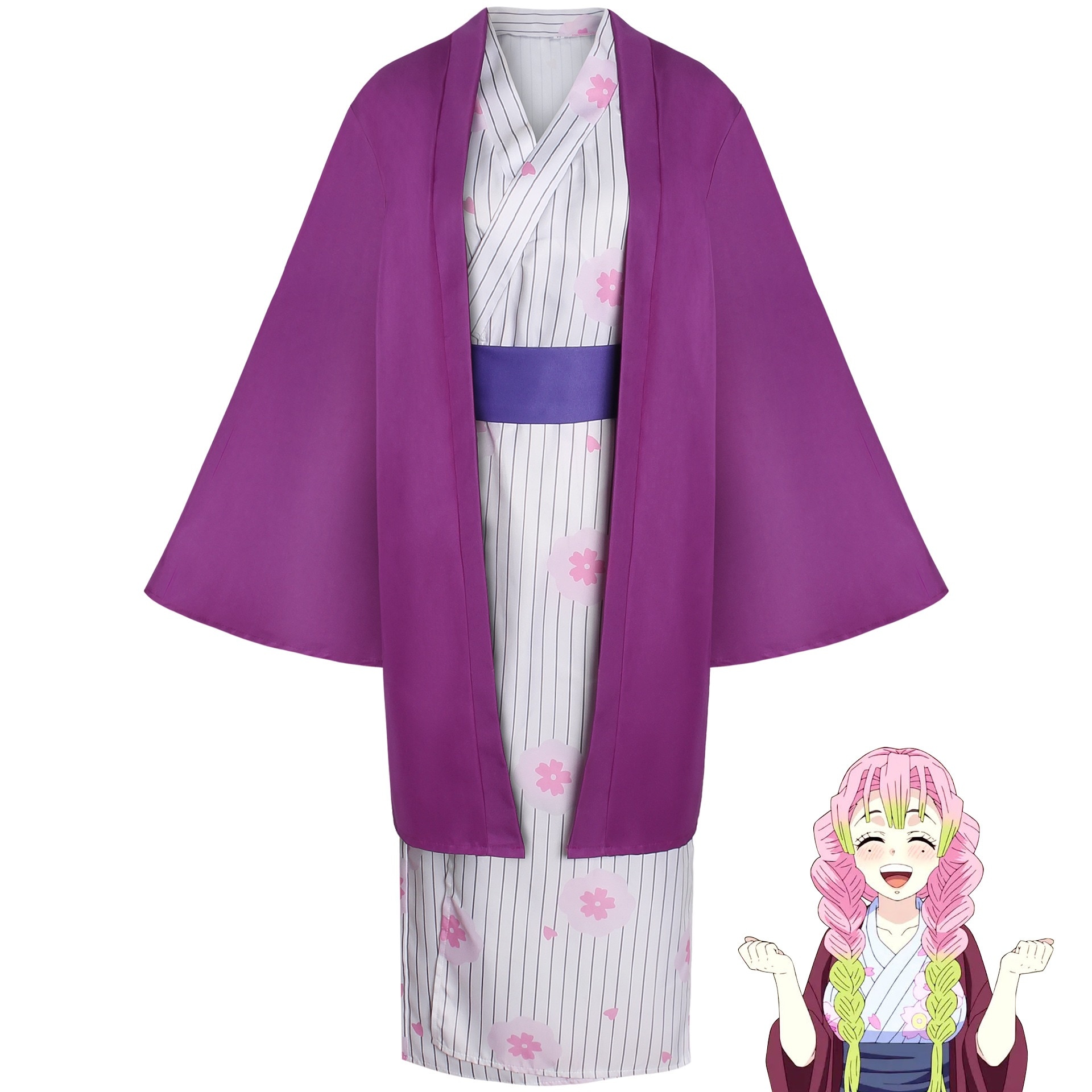 鍛刀村編甘露寺蜜璃浴衣cos服ハロウィーンコスプレ舞台演出服