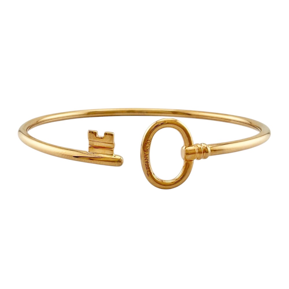 ティファニー オーバルキー バングル 18金 K18ピンクゴールド TIFFANY&Co. 中古 美品