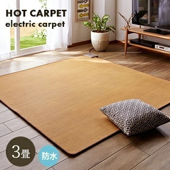 ホットカーペット フローリング調 3畳 木目調　195cmx235cm　【 木目 電気カーペット カーペット 3帖 】[01htc]