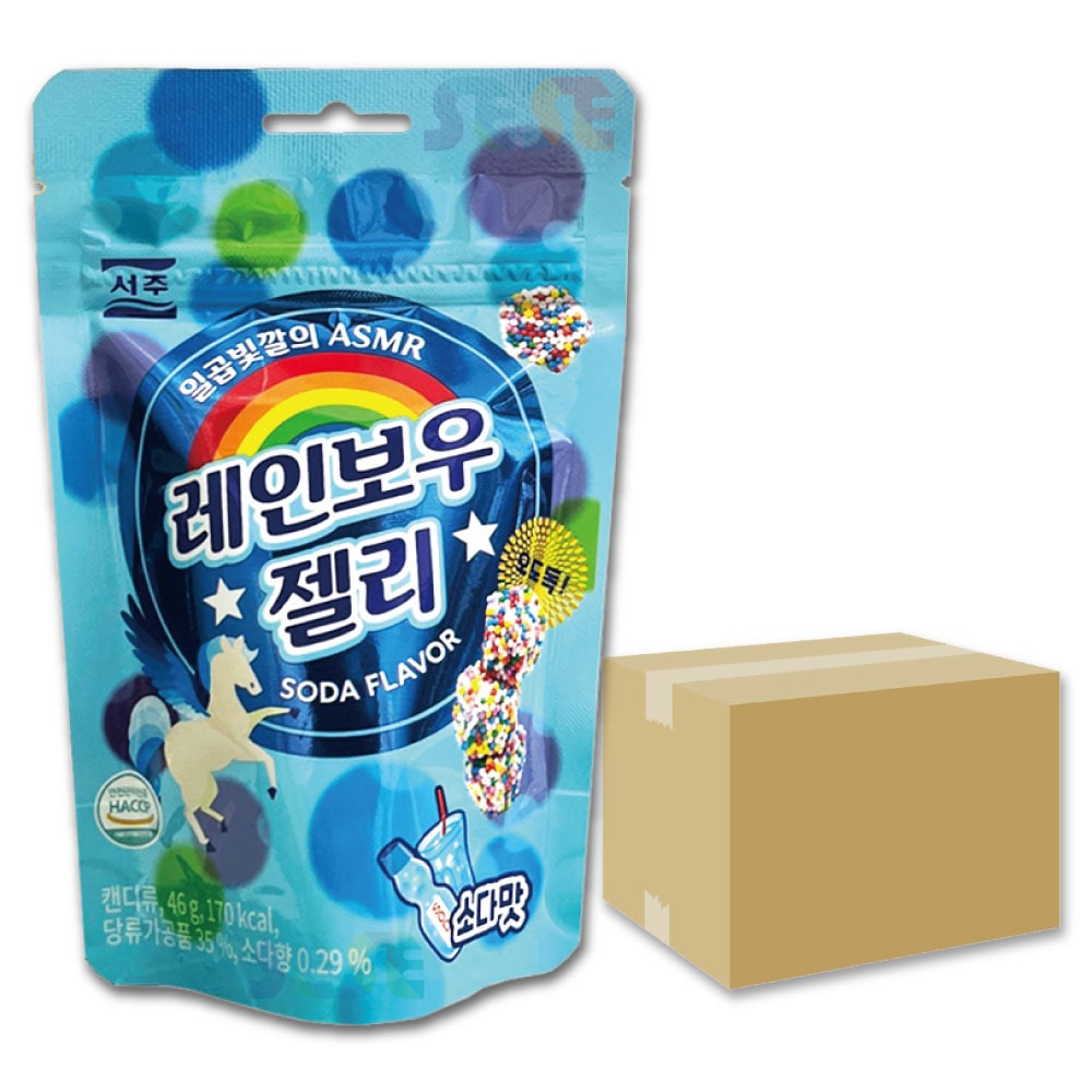 ソジュ レインボーグミ ソーダ味 46g 40袋セット / 韓国 SEOJU レインボーゼリー モッパン ASMR