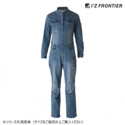 アイズフロンティア ストレッチ3Dオーバーオール 17 ヴィンテージブルー L 7264