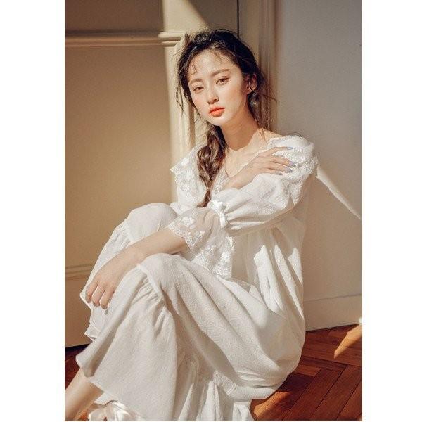 パジャマ ガウン 部屋着 ナイトウェア レディースネグリジェ レディース 姫系 レース ネグリジェ 寝巻き マキシ丈 ロマンティック ルームワンピース パジャマ