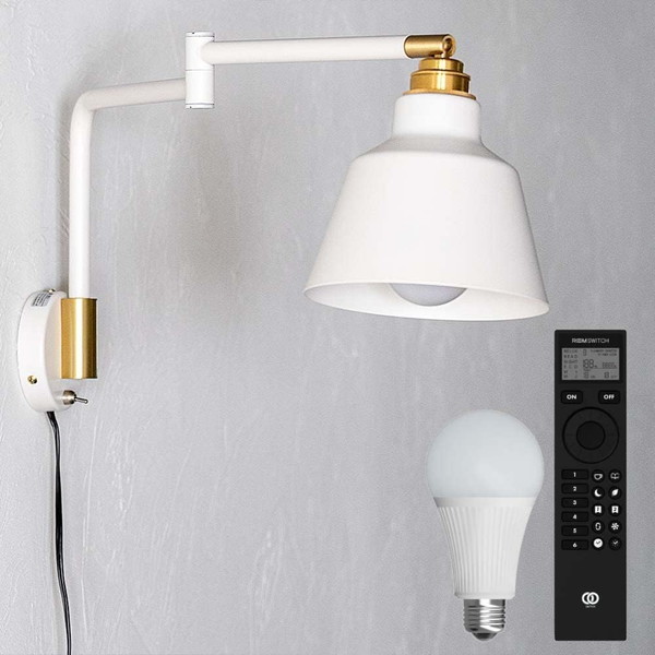 gram8 TC-1016R-KORAT WH 【リモコンセット】1灯アームウォールライト コラットリモート ホワイト