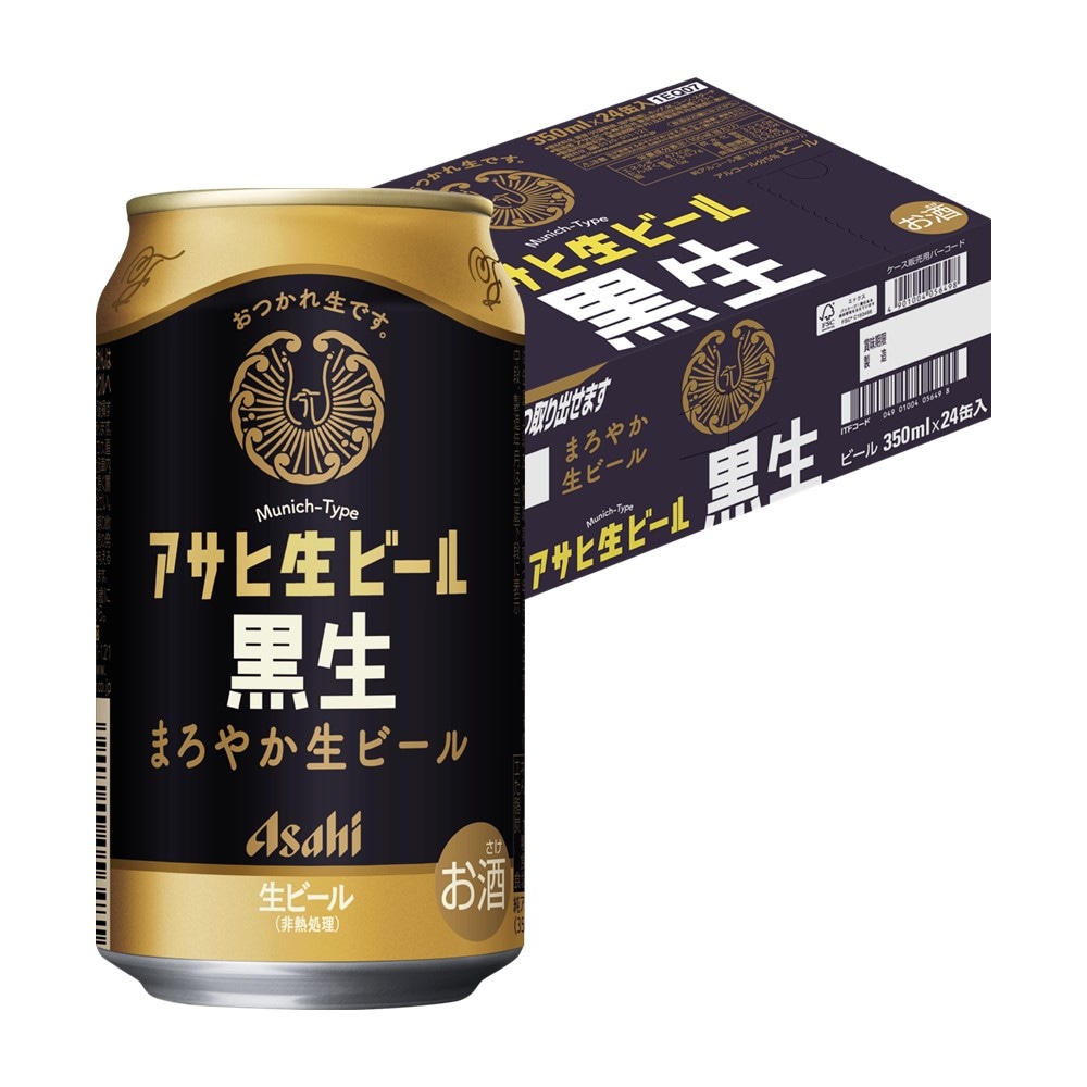 【送料無料】アサヒ 生ビール 黒生 350ml24本【北海道東北四国九州地方は別途送料がかかります】 5,285円
