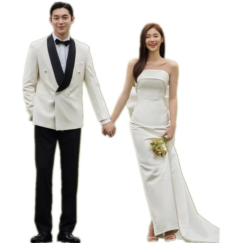 ウェディングドレス 白 パーティードレス オフショル 結婚式 ドレス 袖なし 白 シンプル 無地 ワンピース 二次会 披露宴 露背 リボン結び 前撮り後撮り ビーチフォト花嫁ドレス