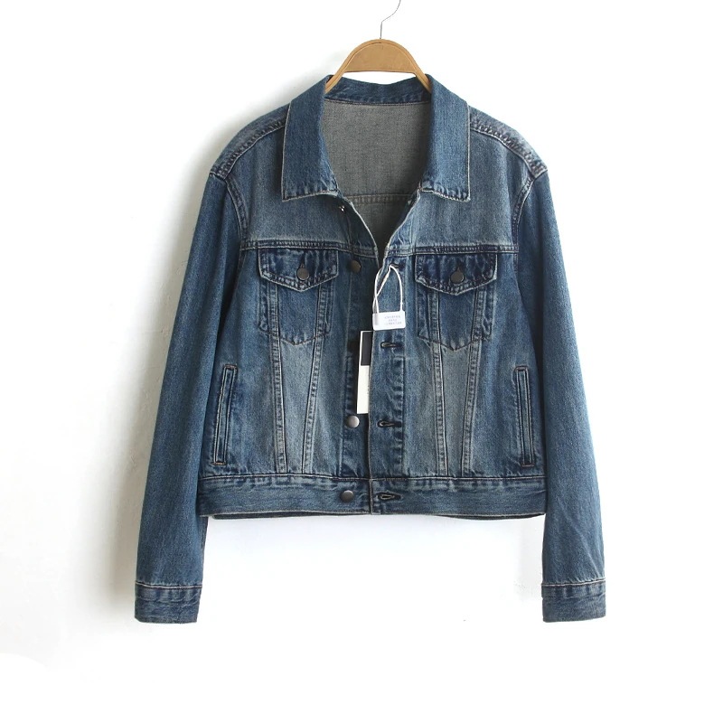 68002#2025 休闲宽松小个子短牛仔衣 长袖牛仔外套女