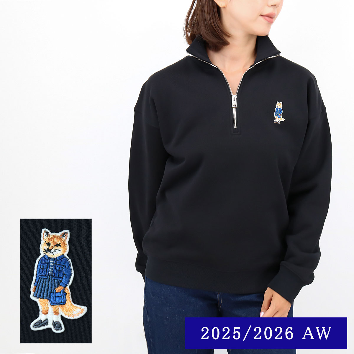 スウェット PW00321KM0341 DRESSED FOX HALF ZIP SWEATSHIRT レディース 長袖 トレーナー ハイネック ハーフ