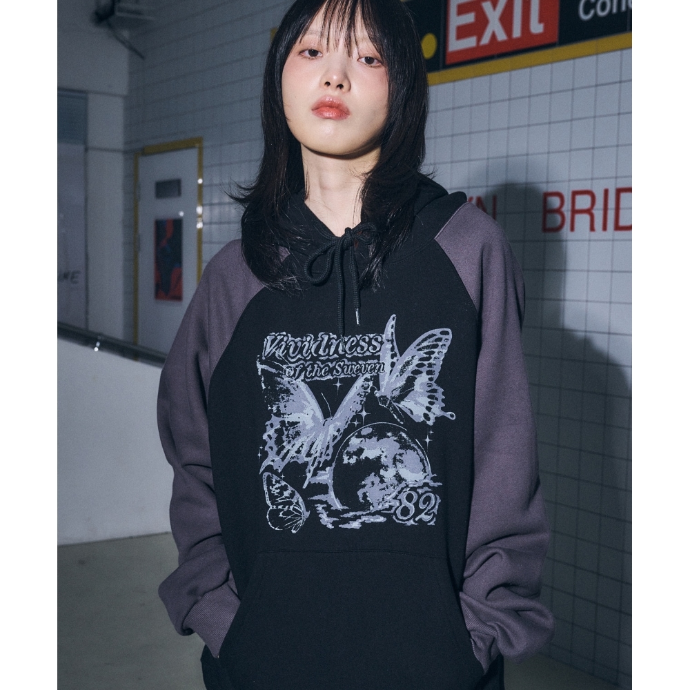 CPGN STUDIO ビビッドネスラグランフーディーチャコールブラック