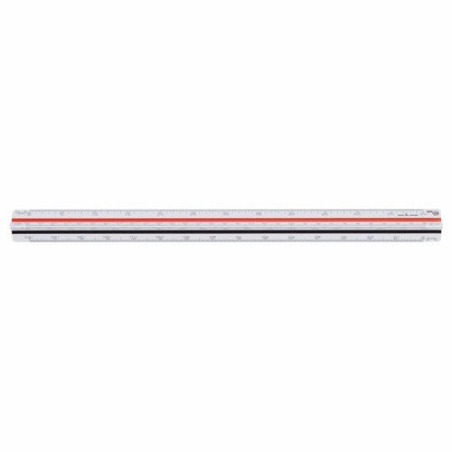 （まとめ買い）ライオン事務器 三角スケール 一般用 副尺付き 300mm No.505 417-05 [x3]