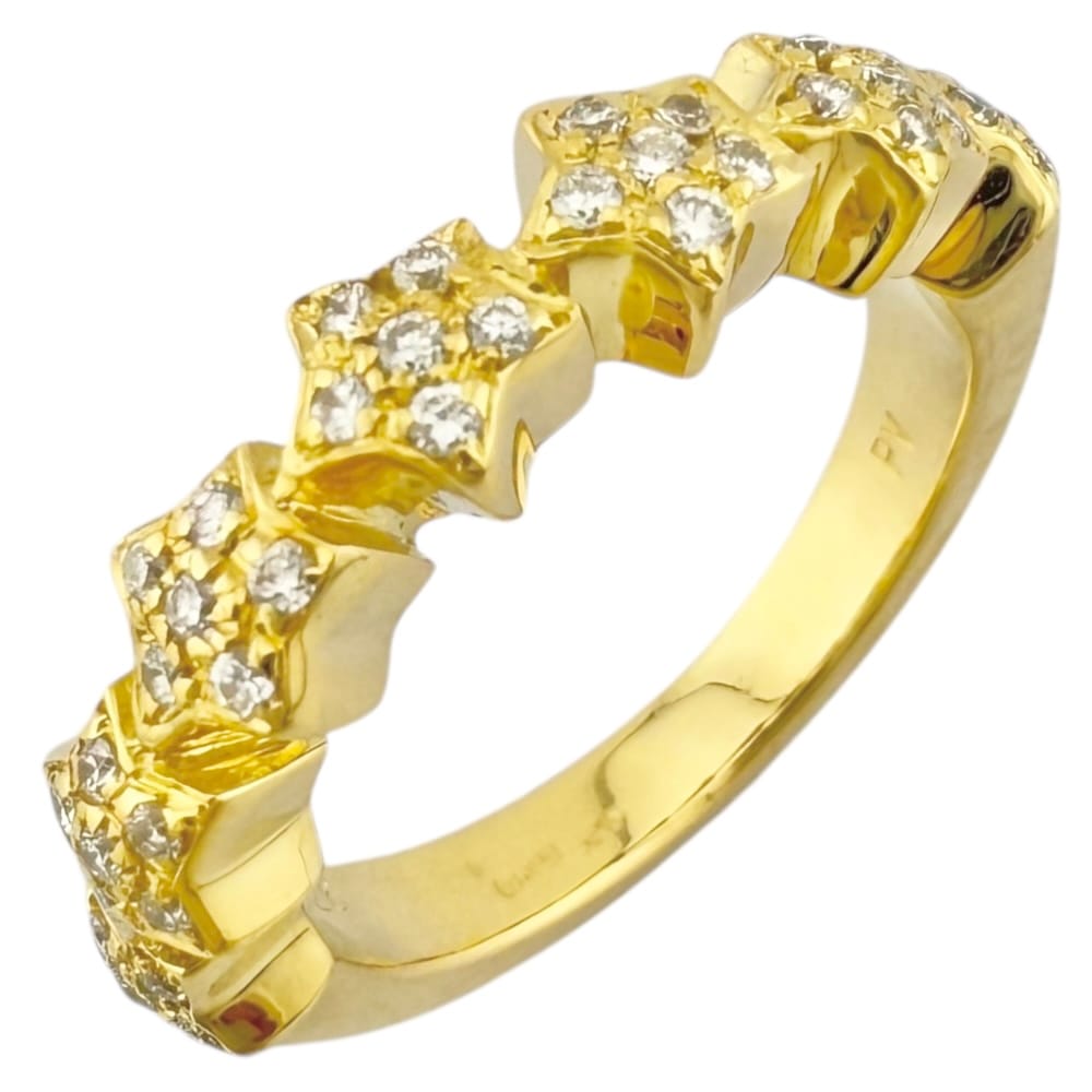 星 リング 指輪 11号 18金 K18イエローゴールド ダイヤモンド 0.26ct 中古 美品 75,625円