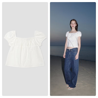 ★送料・関税込★LOW CLASSIC★SHIRRING COTTON TOP★ Qoo10] LOW CLASSIC 【LOW CLASSIC】 SHIRRI : レディース服
