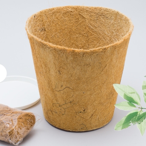 プランター おしゃれ アースポット M 2個セット プランターカバー 植木鉢カバー 鉢皿 鉢植え 観葉植物 園芸 ココヤシ ヤシガラ 受け皿付 6号 7号 8号 リビング オフィス 玄関 ガーデニング