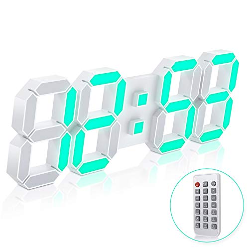 3D LED時計 7色 夜間灯 リモコン付き 輝度調整可能 アラーム 12/24H/日付/温度