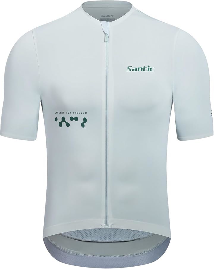 メンズ サイクルジャージ 半袖 薄め 涼感素材 サイクリングウエア サイクルウエア ロードバイクジャージ 自転車ウエア ポケット付き 伸縮性 吸汗 速乾 UVカット(ブルー, XL)