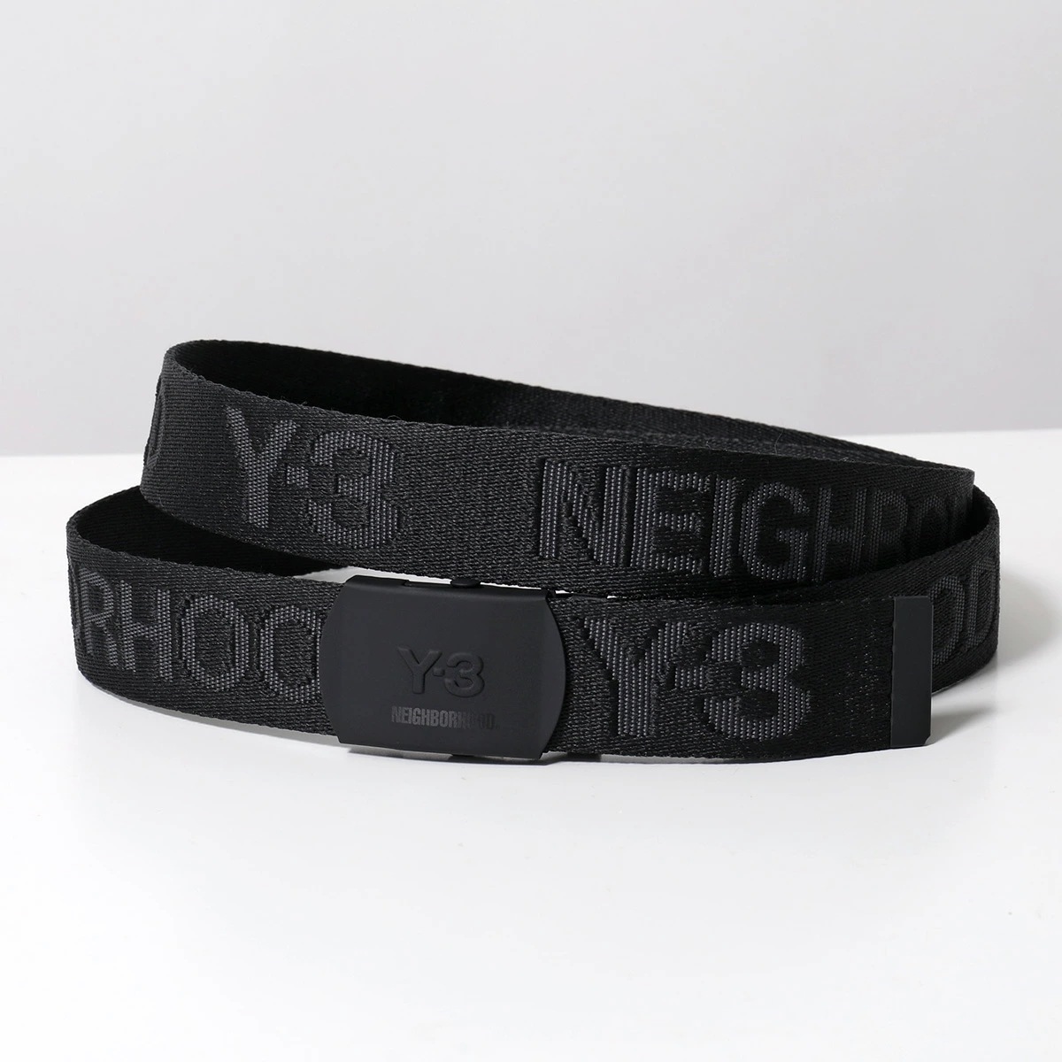 Y-3 × NEIGHBORHOOD ワイスリー ネイバーフッド コラボ ベルト NBHD CL BELT JX0049 メンズ ガチャベルト ロゴ BLACK