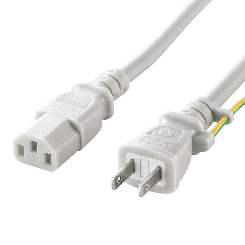 （まとめ買い）電源コード 2P 2m ライトグレー KB-D3315A [x3]