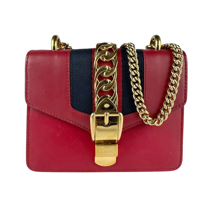 グッチ GUCCI ショルダーバッグ シルヴィ レザー レッド レディース 431666 z7168
