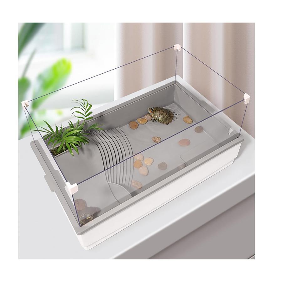 亀の水槽 大きい カメ 水槽 水槽 亀用水族館 爬虫類 飼育ケース 両生類用ボックス カメ生息地 飼育容器 亀の楽園 付き 排水孔 階段 エサ皿 脱走防止 手入れ簡単 5,661円