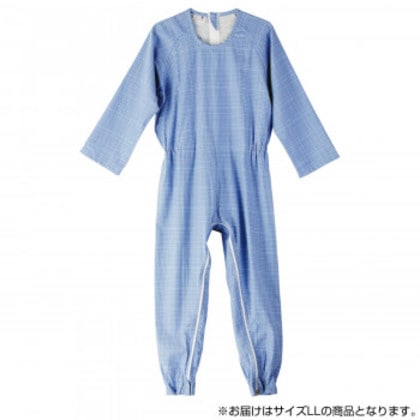 フットマーク 介護つなぎ服(背開き) LL ブルー 403421